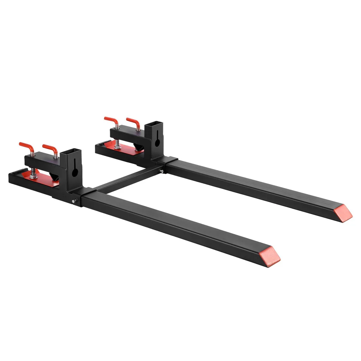 VEVOR VEVOR 4000 lbs Clamp-On Pallet Forks 60 in with Adjustable Stabilizer Bar Black — product photo