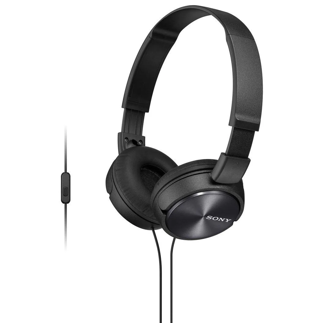  Sony MDR-ZX310AP Wired On-Ear Headphones with Microphone, Black — product photo