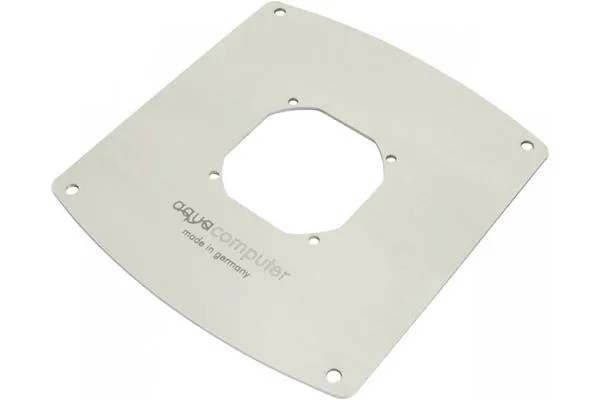 Aquacomputer 120mm mounting frame with stainless steel mesh filter, square plate with four corner holes