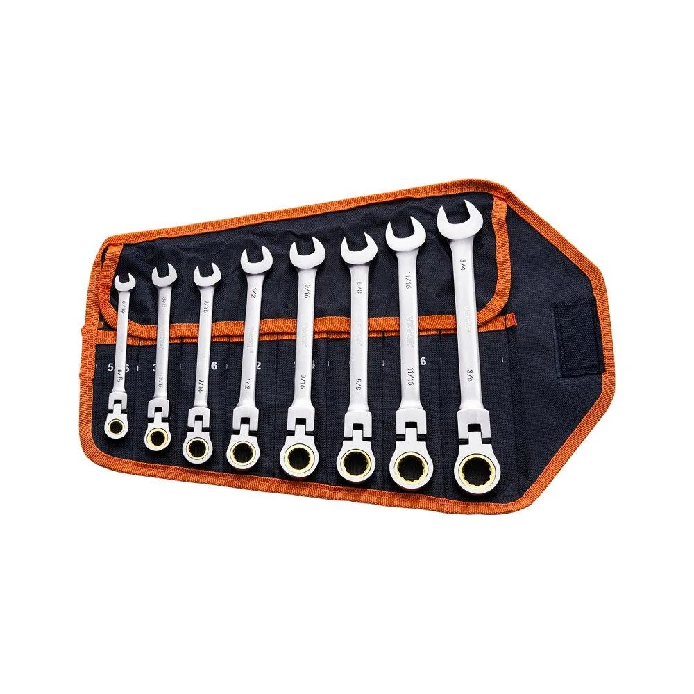 VEVOR VEVOR Flex-Head Ratcheting Wrench Set 8 PCS SAE 5/16–3/4 72-Tooth Cr-V Antique Bronze — product photo