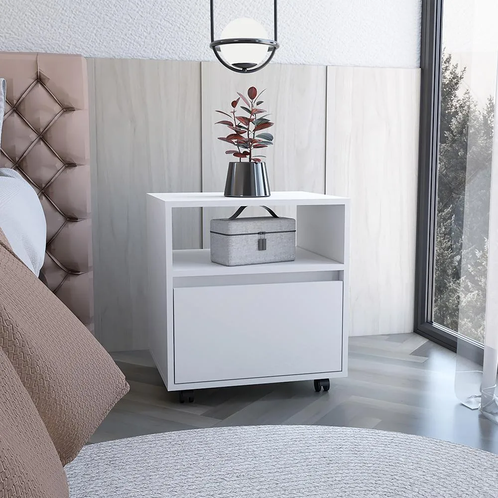 tuphen tuphen Nightstand Munyochi One Drawer White Finish — product photo