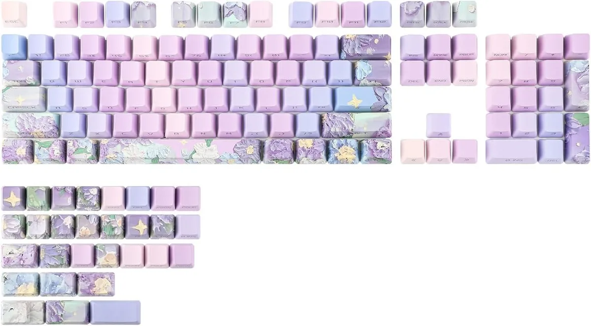 BFKK BFKK Violet OEM Profile 133 Keys Side-Printed PBT Keycaps for ANSI MX Switches — product photo