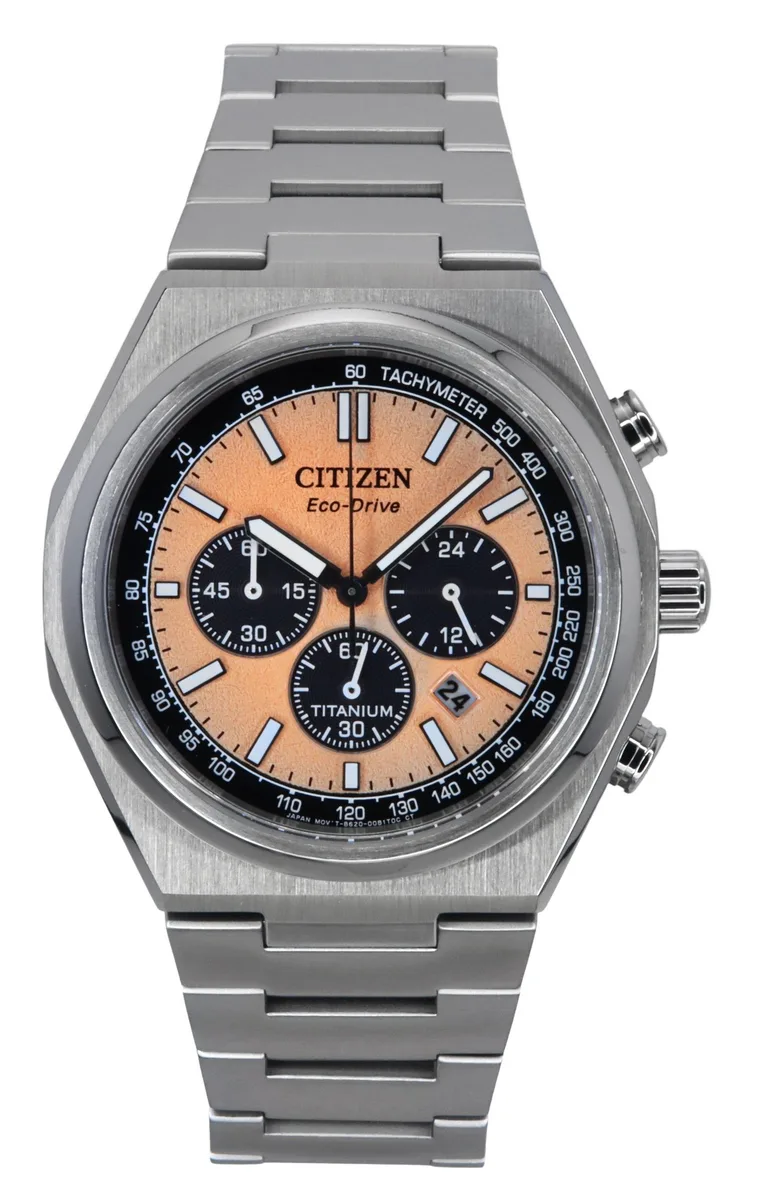 Citizen Citizen Zenshin Chronograph Salmon Dial Eco-Drive 100M CA4610-85Z Watch — product photo