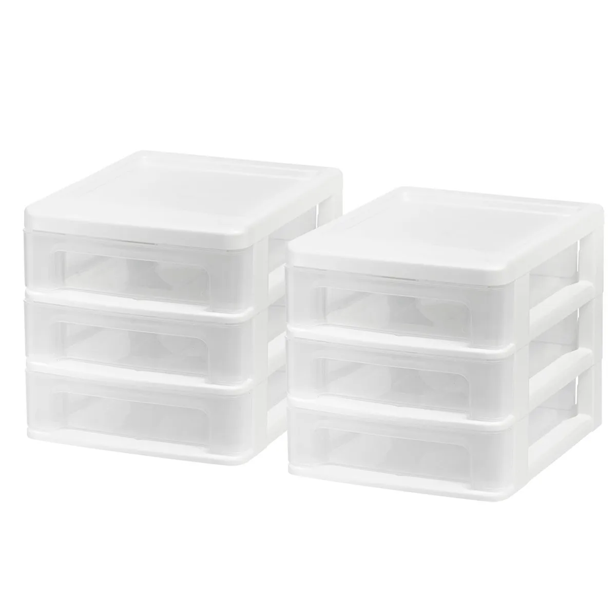 IRIS USA, INC. IRIS USA, INC. 3-Drawer Desktop Organizer 2-Pack White — product photo