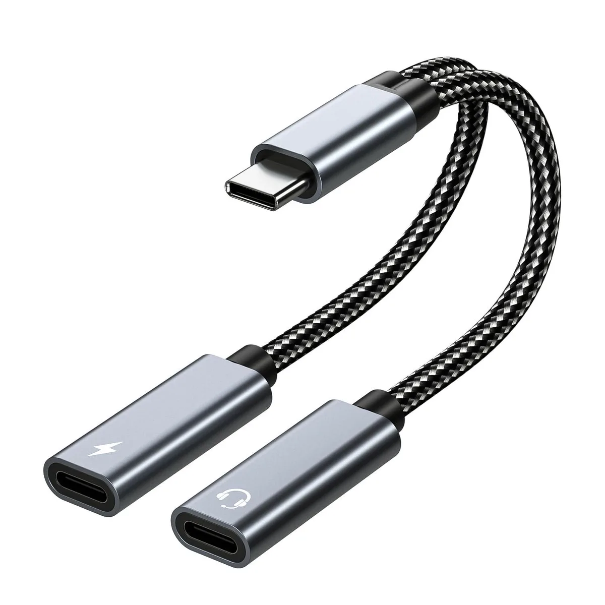 KEHIPI KEHIPI USB-C Splitter 32-bit 60W Grey 12.5cm — product photo