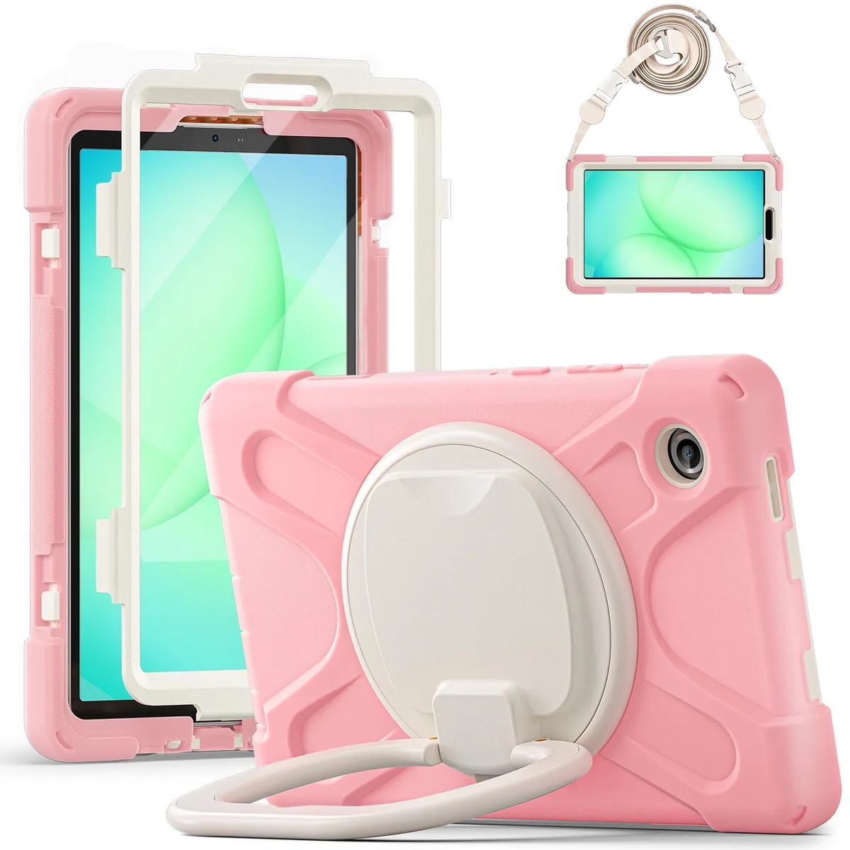 Timoom Timoom Rugged Silicone Case Pink 8.7" 360° Kickstand Strap S Pen Holder Tab A11 2025 Tab A9 2023 — product photo