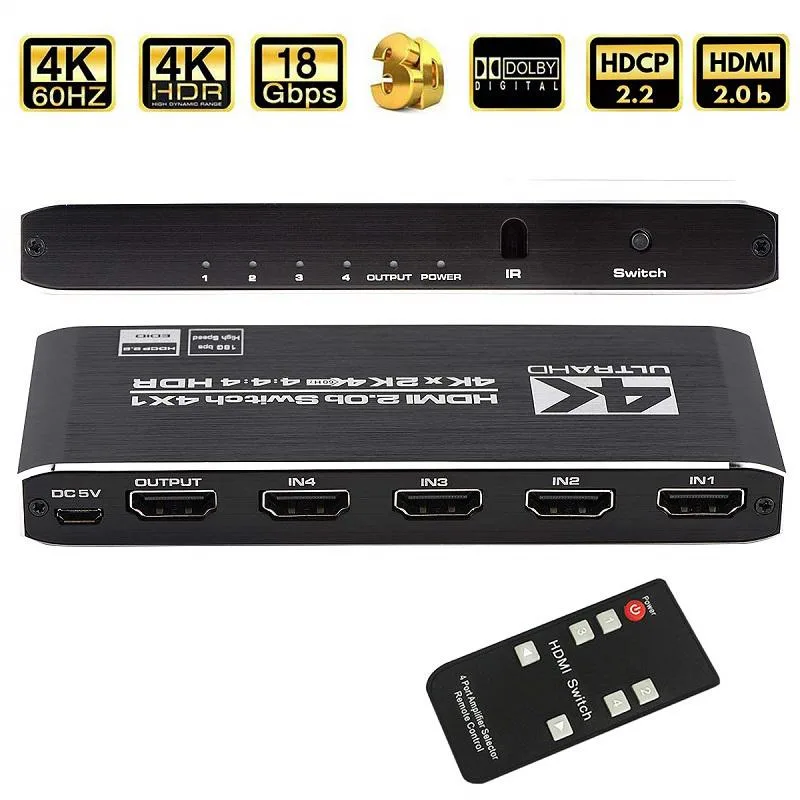 Jansicotek Jansicotek OZQ5-1 4K 60Hz 4-port HDMI video switch — product photo