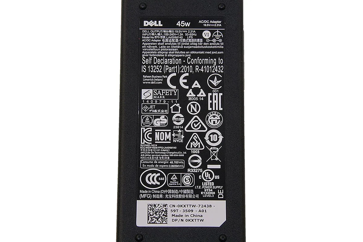 DELL DELL Inspiron 15 P51F P55F 45W 19.5V 2.31A ac adapter — product photo