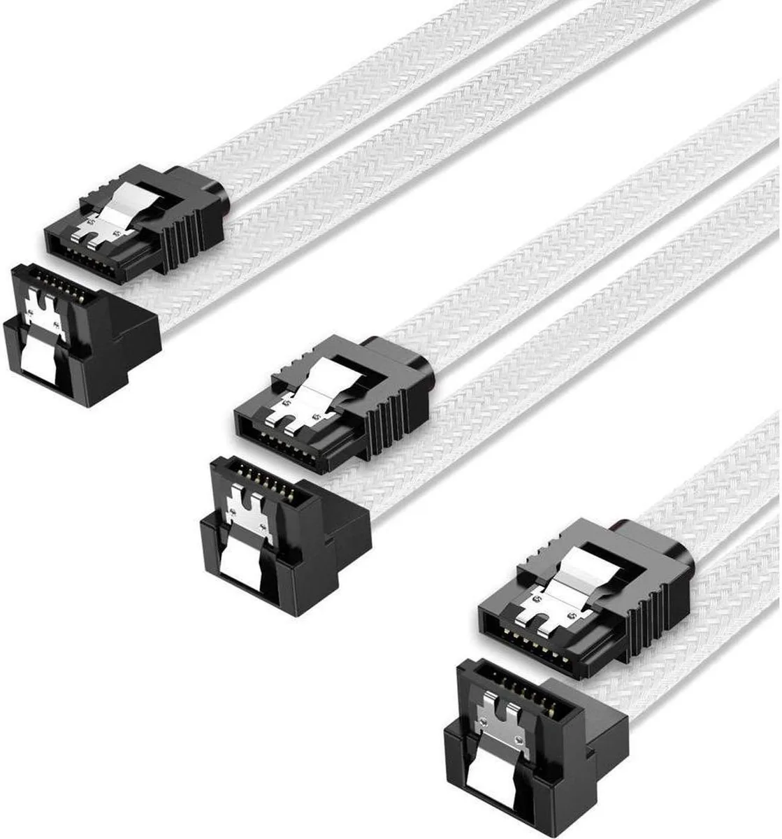 DIXSG DIXSG SATA Cable III 3-Pack 90° 50cm White — product photo