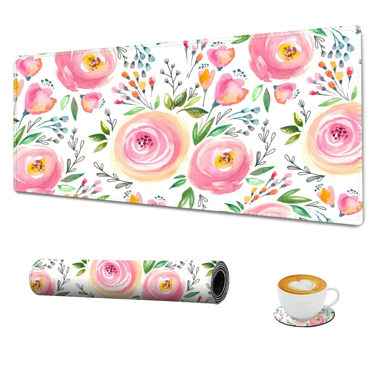 KEHIPI KEHIPI Extended Gaming Mouse Pad 890x400mm Lovely Flowers — product photo