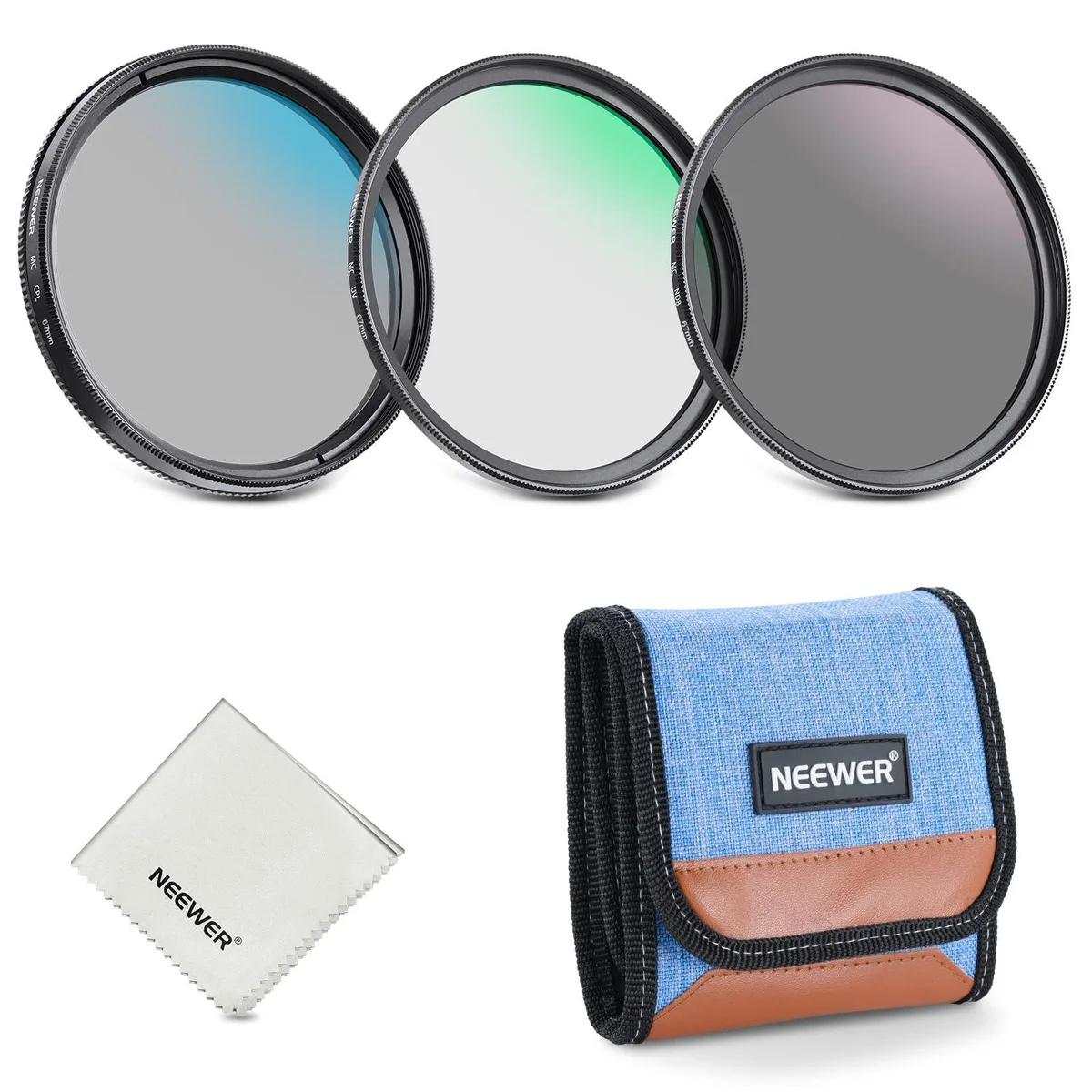 NEEWER 67mm UV/CPL/ND8 Lens Filter Kit — product photo