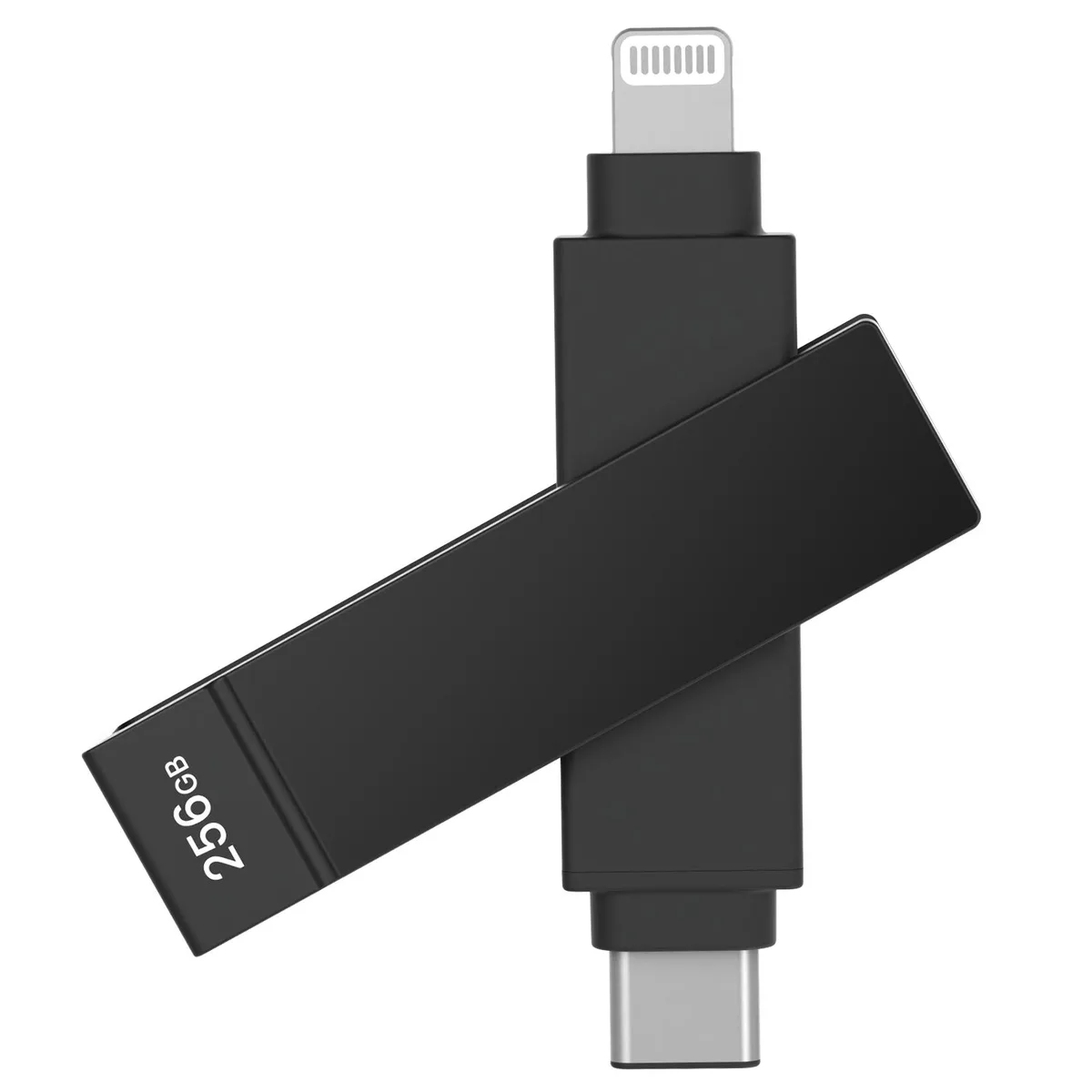 PIODATA PIODATA iXflash 256GB USB 3.2 Gen 1 2-in-1 Lightning USB-C Black — product photo