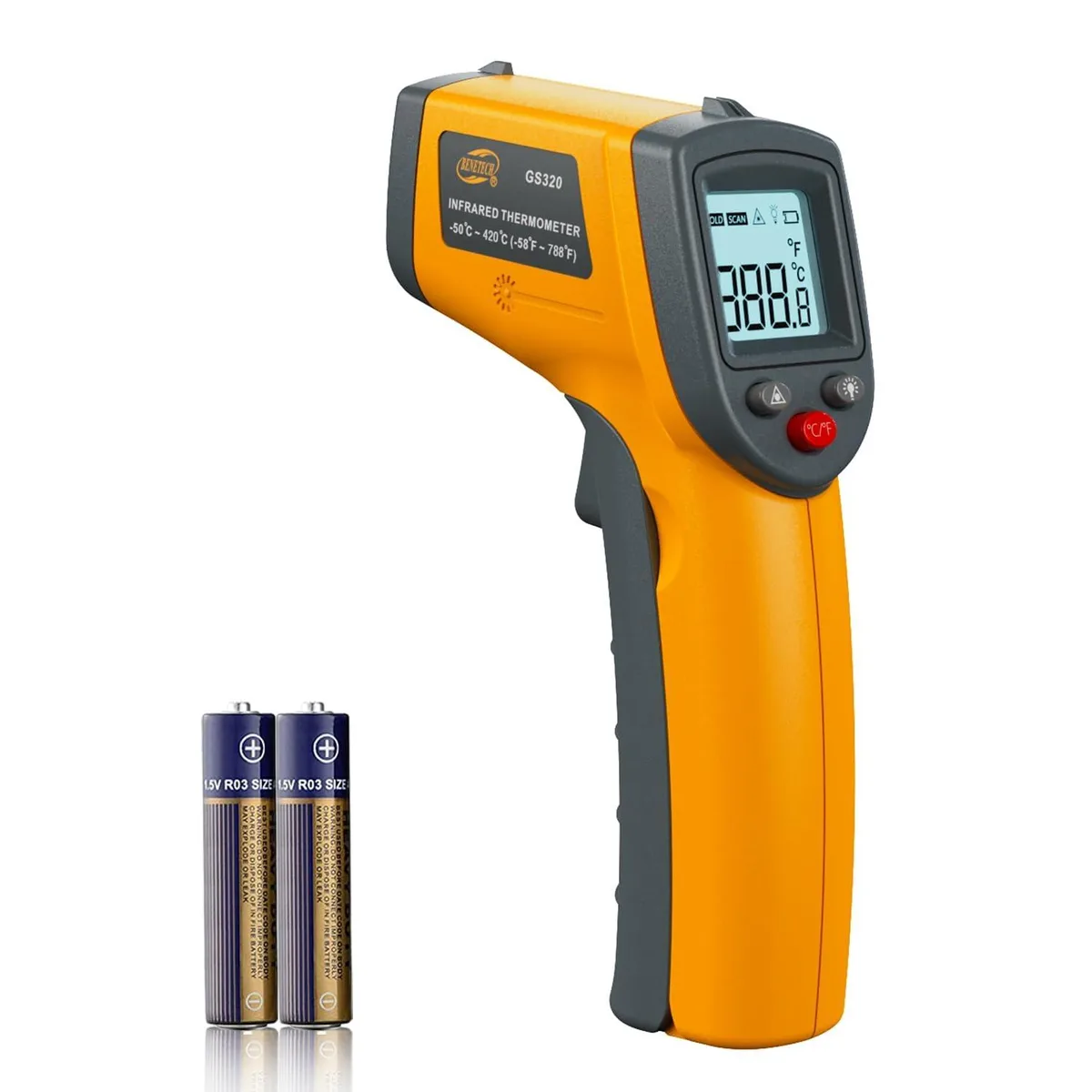  Benetech GS530 Infrared Thermometer Yellow -58~788 12:1 — product photo