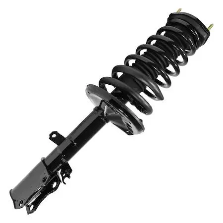 Unity 15162 rear right complete strut assembly, silver metal coil spring and strut housing with black mount