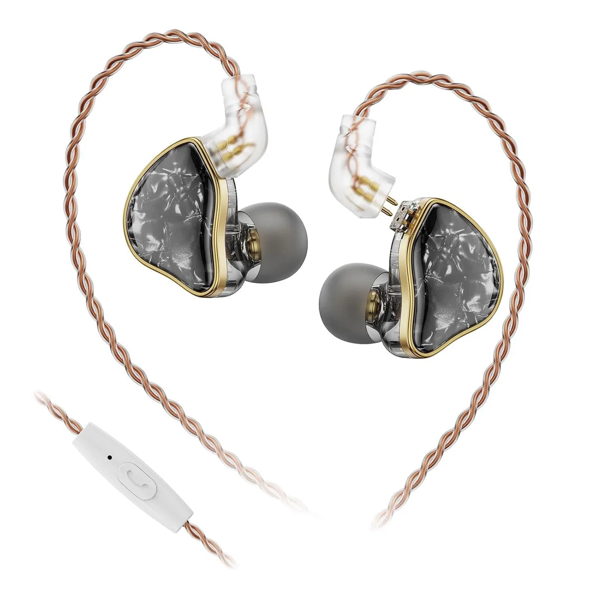 LORDWORLD LORDWORLD DB2 Black with Mic 1DD+1BA Hybrid Wired IEM 3.5mm 0.78 2Pin accessory — product photo
