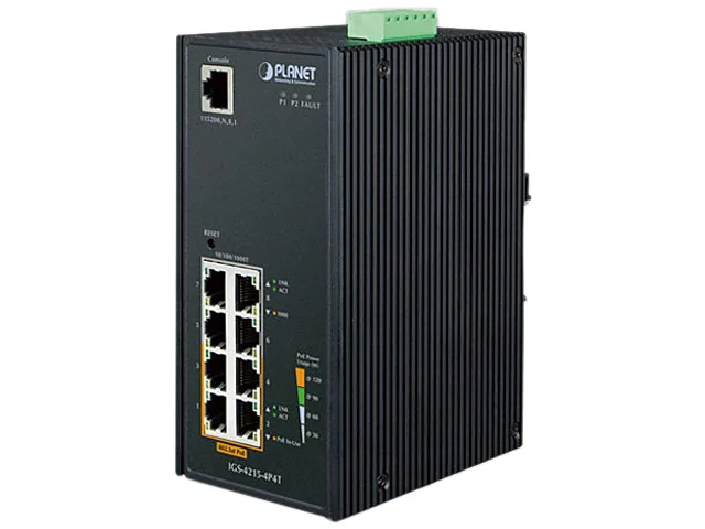 PLANET PLANET IGS-4215-4P4T 8-port Gigabit PoE+ managed network switch — product photo