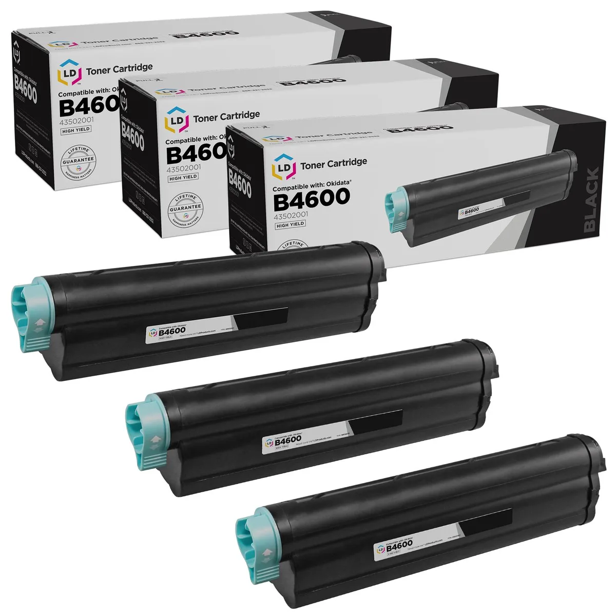 LD Products LD Products 43502001 Type 9 Black Toner Cartridge 3-Pack — product photo