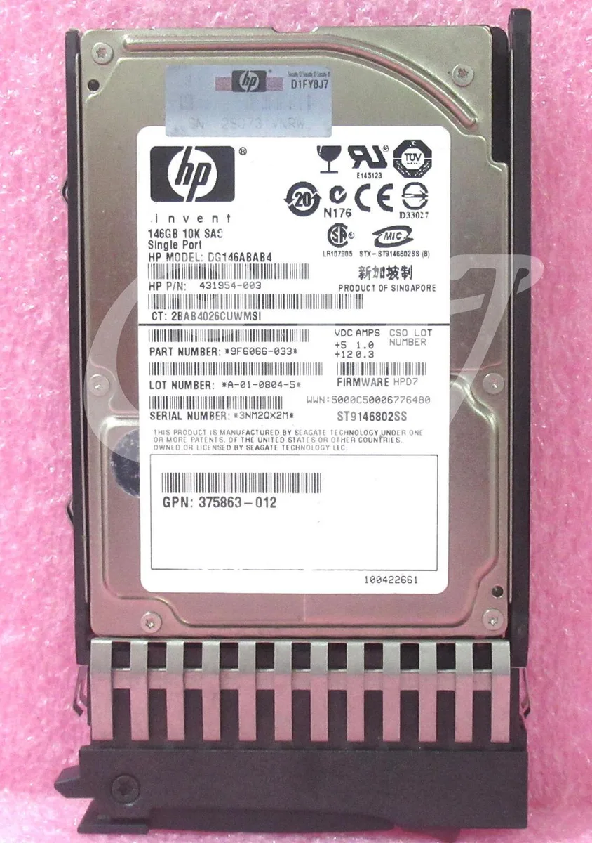 HP HP DG146ABAB4 146GB 10000RPM 2.5" SAS 3Gbps internal hard drive — product photo
