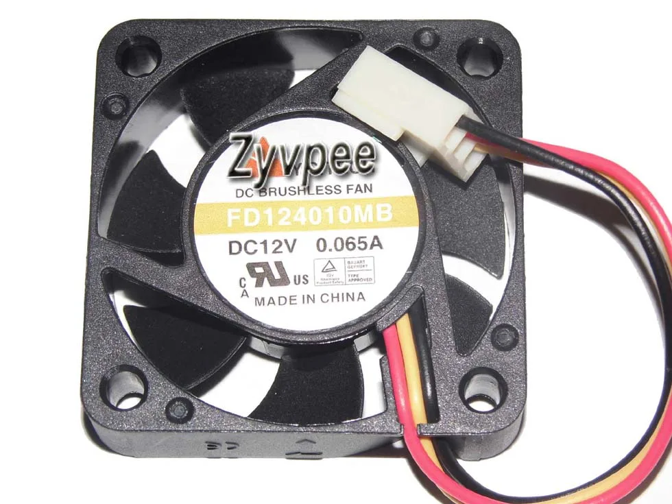 Zyvpee Zyvpee FD124010MB 40mm 12V 0.065A 3 Pin Ball Bearing Case Fan — product photo