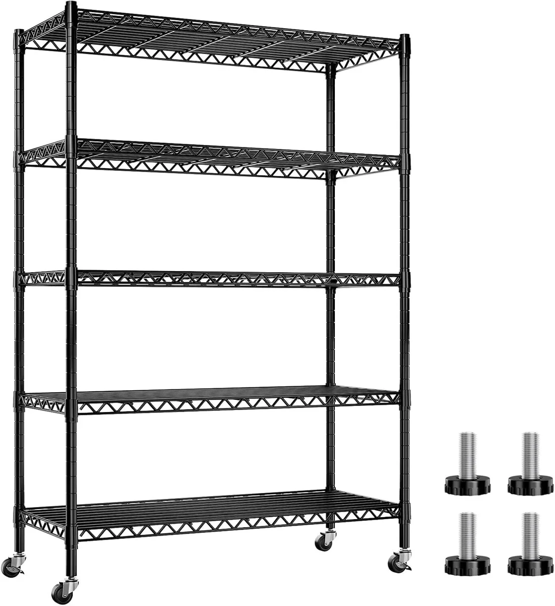 BFKK BFKK 73H 35W 15D 5-Tier Wire Shelving Unit with Wheels office furniture — product photo