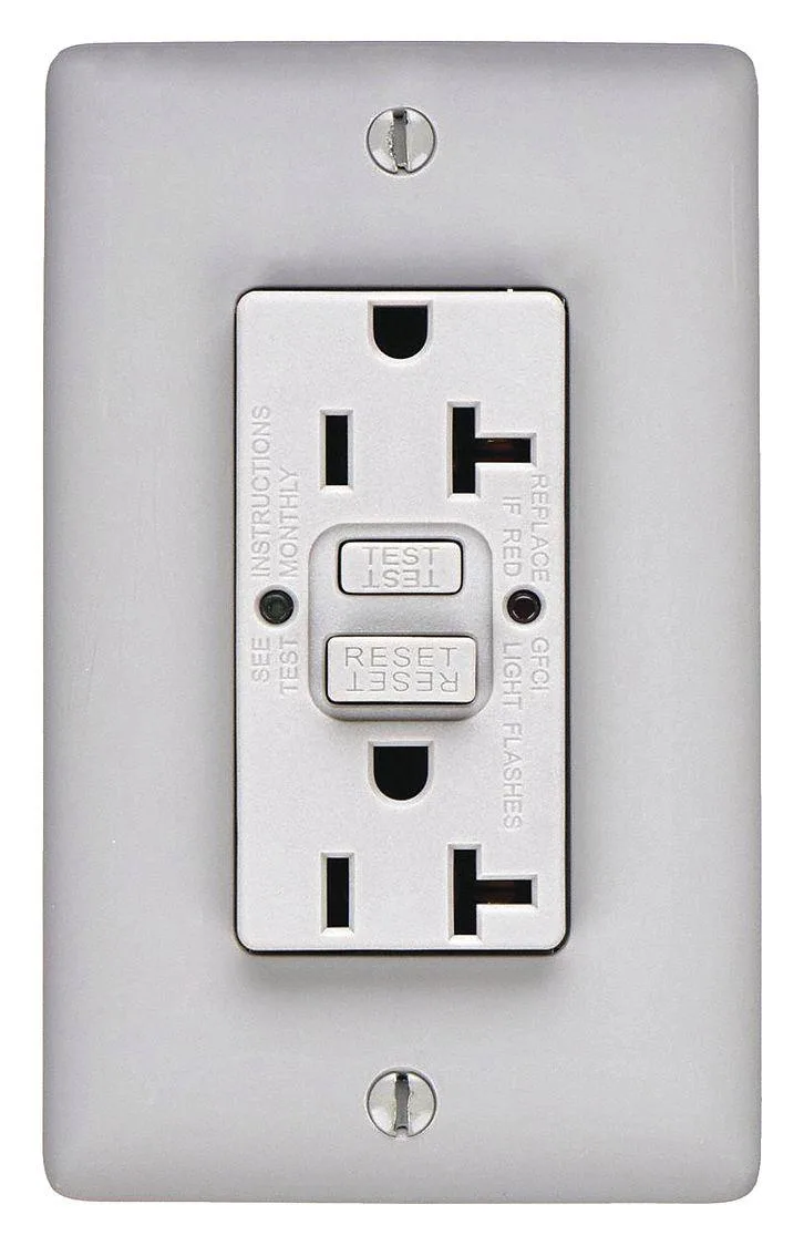 Hubbell Incorporated Hubbell Incorporated GFR20GRY GFCI Receptacle 20A 125VAC 5-20R Gray — product photo