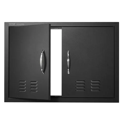 VEVOR VEVOR BBQ Access Door 30W x 21H Inch Double Cold Plate Flush Mount Powder-coated Matte Black — product photo