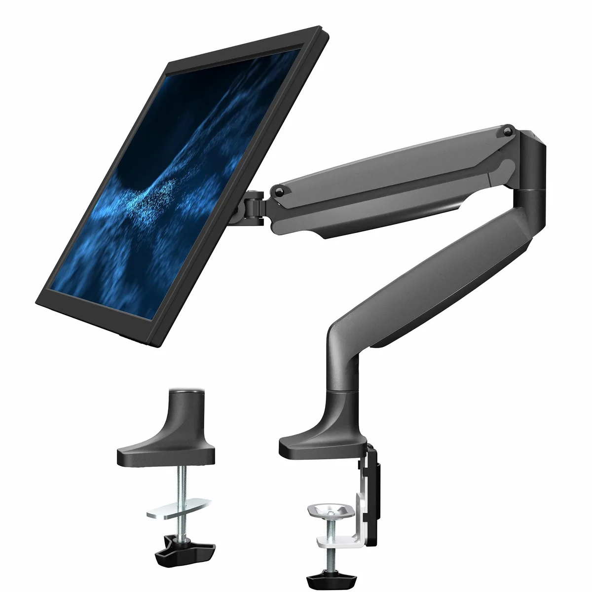 VIVO VIVO Black Aluminum Single Monitor Pneumatic Arm Desk Mount up to 32 — product photo