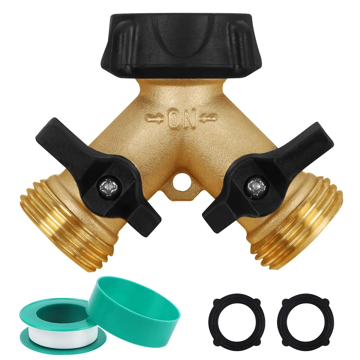  Biswing 12 Pack Brass Garden Hose Splitter 2 Way 75 inch GHT — product photo