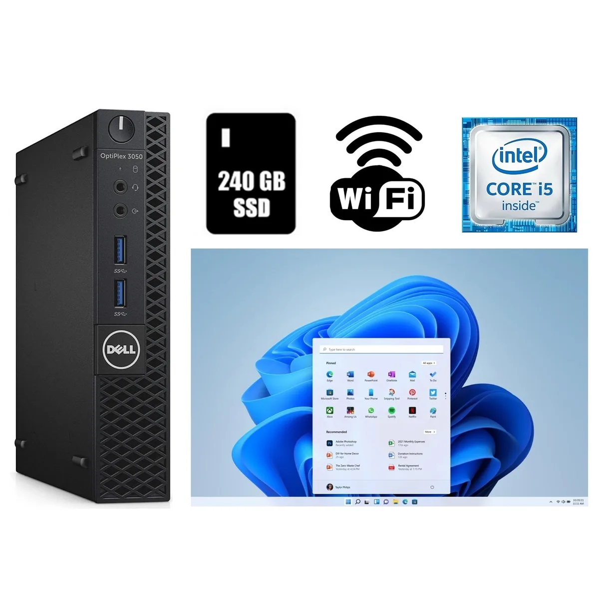 DELL DELL OptiPlex 3050 Micro i5-7500T 16GB DDR4 240GB SSD desktop PC — product photo