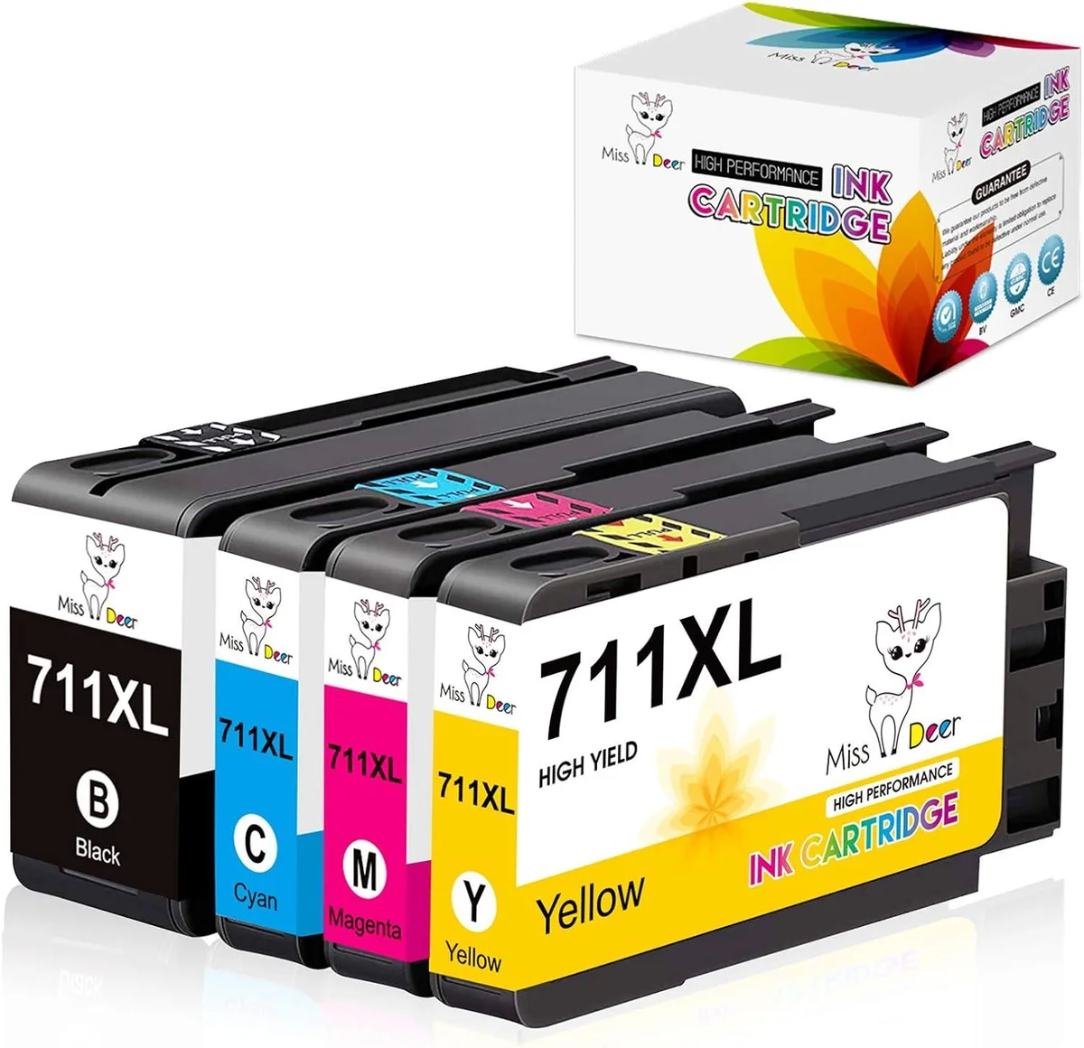 NuoTo NuoTo 711XL Ink Cartridges 4 Pack (Black, Cyan, Magenta, Yellow) — product photo