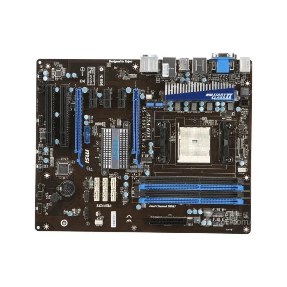 MSI MSI A75A-G55 AMD motherboard Socket FM1 DDR3 32GB ATX — product photo