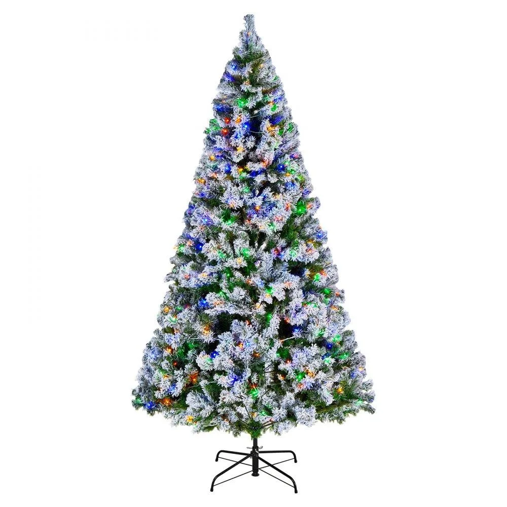 VEVOR VEVOR 7.2ft Snow Flocked Prelit Christmas Tree 470 LED 11 Modes 1346 Tips — product photo