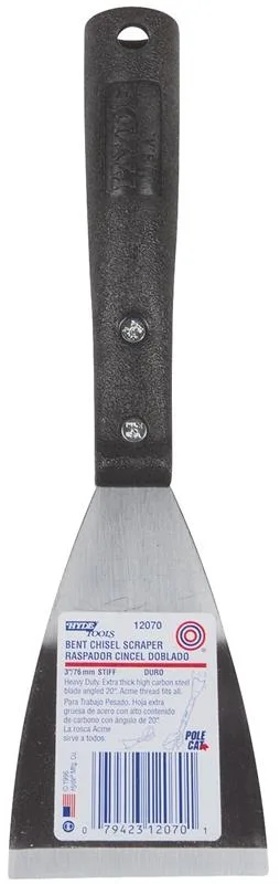 Red carbon steel stiff scraper with tapered polypropylene handle