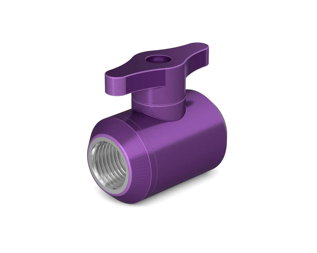 PrimoChill PrimoChill Female to Female G 1/4 Drain Valve SX Candy Purple diy cooling — product photo