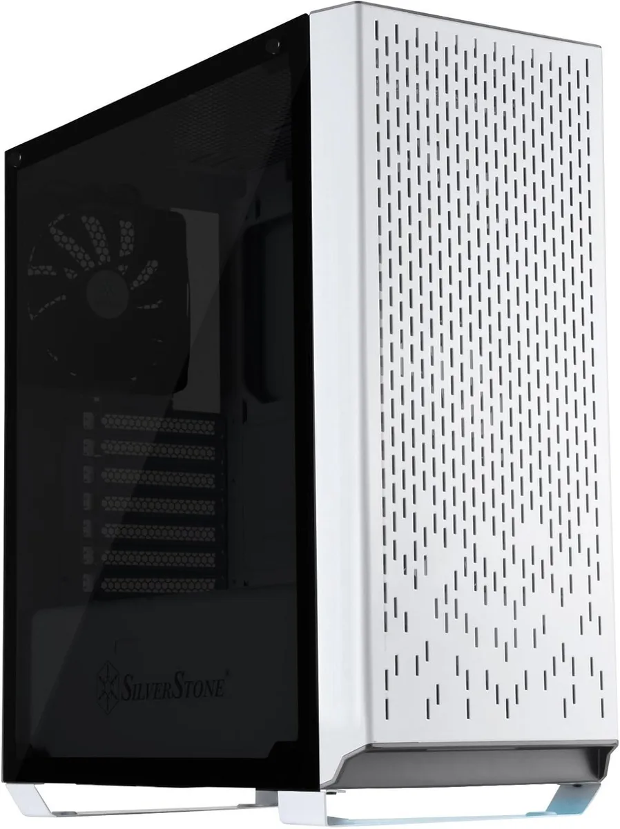 Silverstone Technology Silverstone Technology PM02 Server Chassis White Tempered Glass 4×140mm Fans USB 3.1 Type-C 415mm GPU — product photo