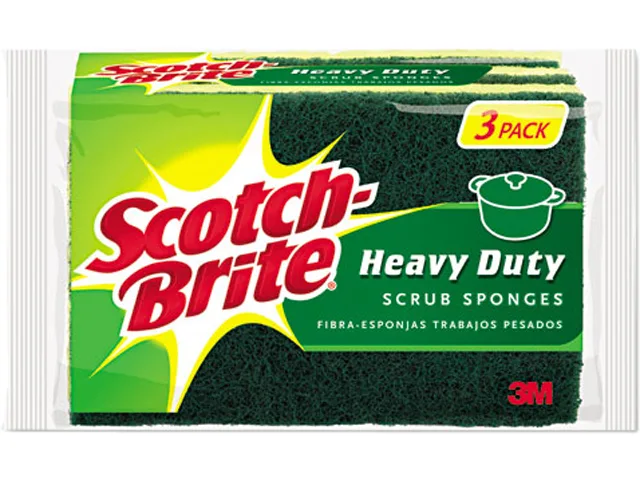 3M 3M HD-3 Heavy-Duty Scrub Sponge 4.5x2.7x.6" 3/Pack — product photo