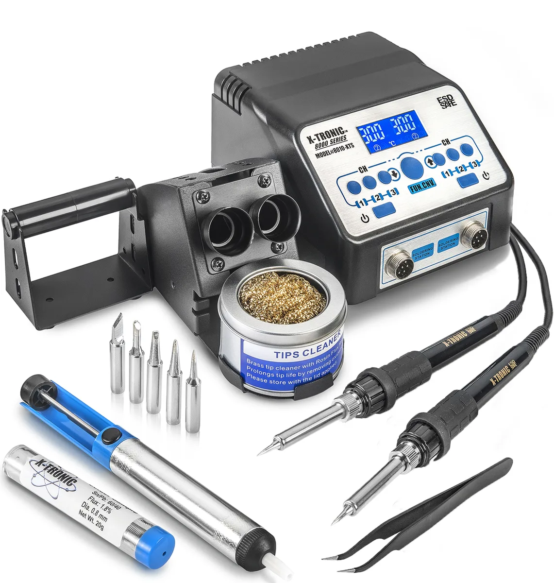 X-Tronic (X-Tronic International, Inc.) X-Tronic 8010-XTS Dual Soldering Station 180W 110V — product photo
