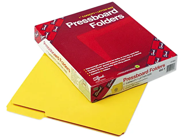 Smead Smead 21562 File Folder Yellow 23pt Pressboard 1in Expansion 1/3 Tab Letter 25/Box — product photo