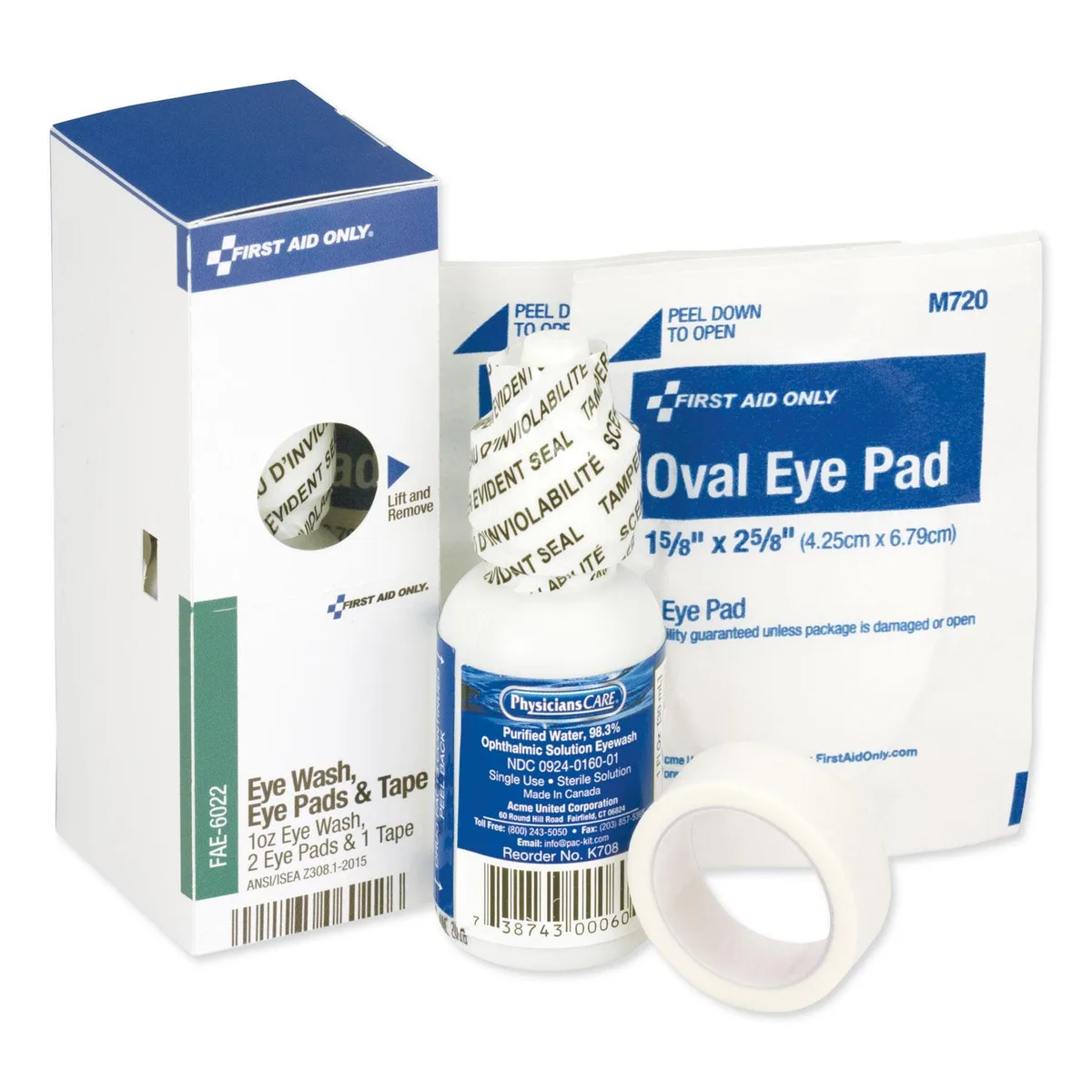 First Aid Only First Aid Only FAE6022 First Aid Kit Refill 4 Component ANSI Z308.1-2015 — product photo