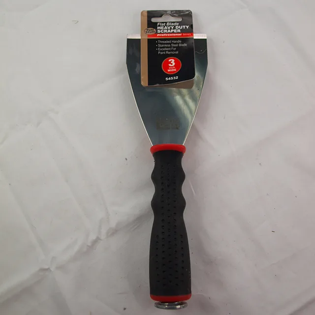 Tuff Stuff 54532 3 inch flat blade scraper with threaded handle and stainless steel blade