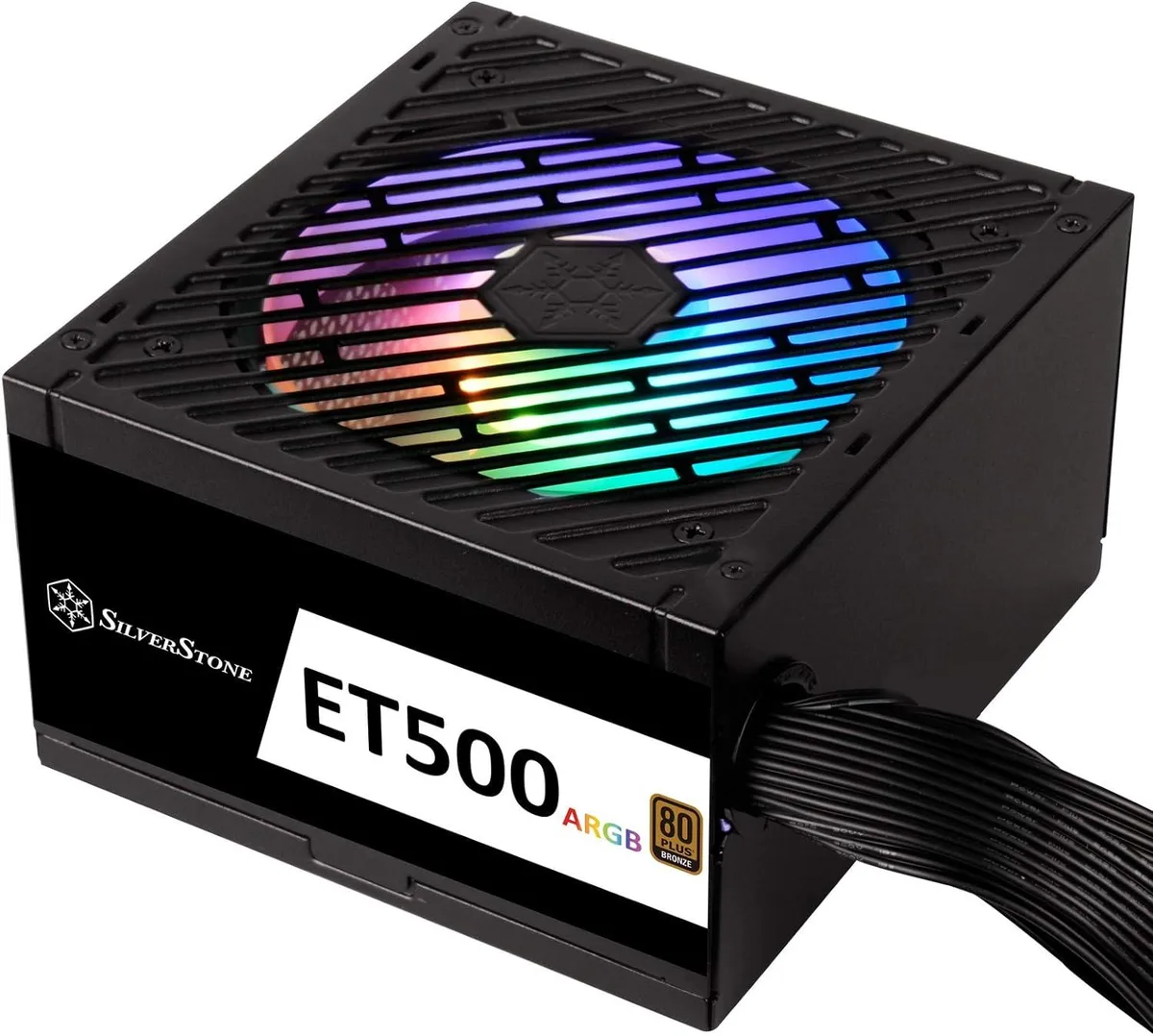 Silverstone Technology Silverstone Technology Essential ET500-ARGB 500W 80 Plus Bronze Power Adapter with ARGB Fan — product photo