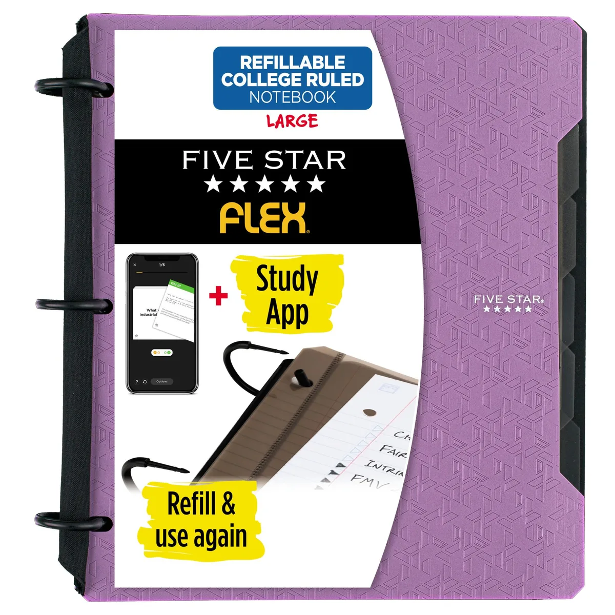 ACCO ACCO Five Star Flex 1" Hybrid NoteBinder Amethyst 10 x 11 in 200 sheets — product photo