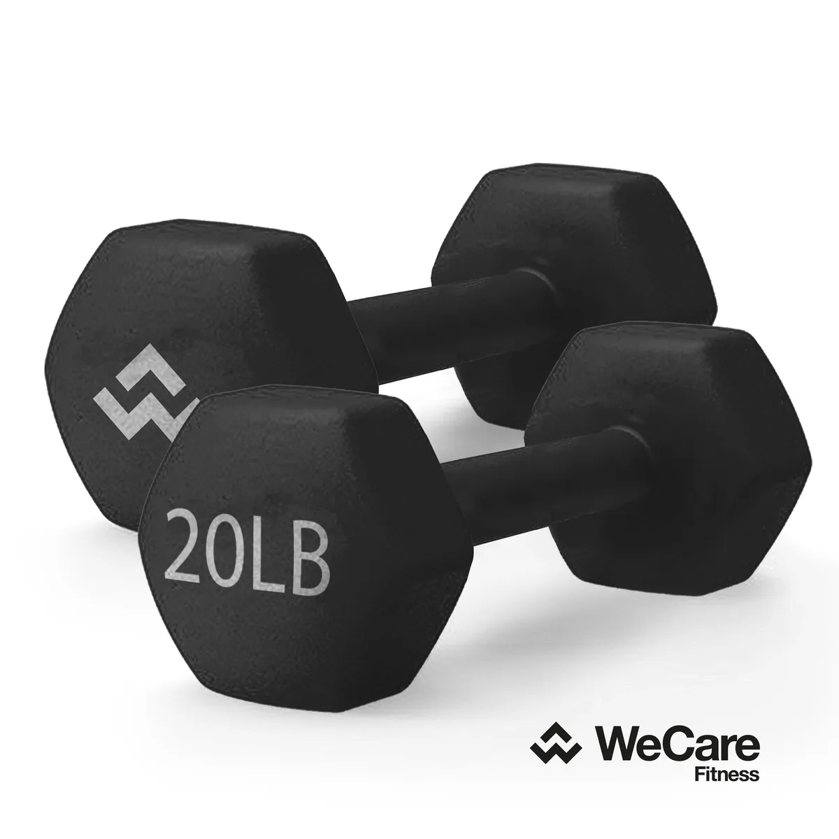 WeCare WeCare WC-2P-20LB-BK1 20 lb dumbbell pair fitness accessory — product photo
