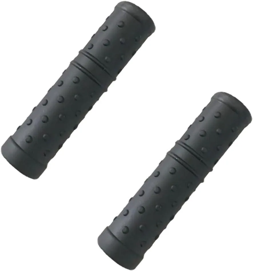 Two flexible silicone handle sleeves, cylindrical, textured surface, 15 cm long, 30 mm inner diameter