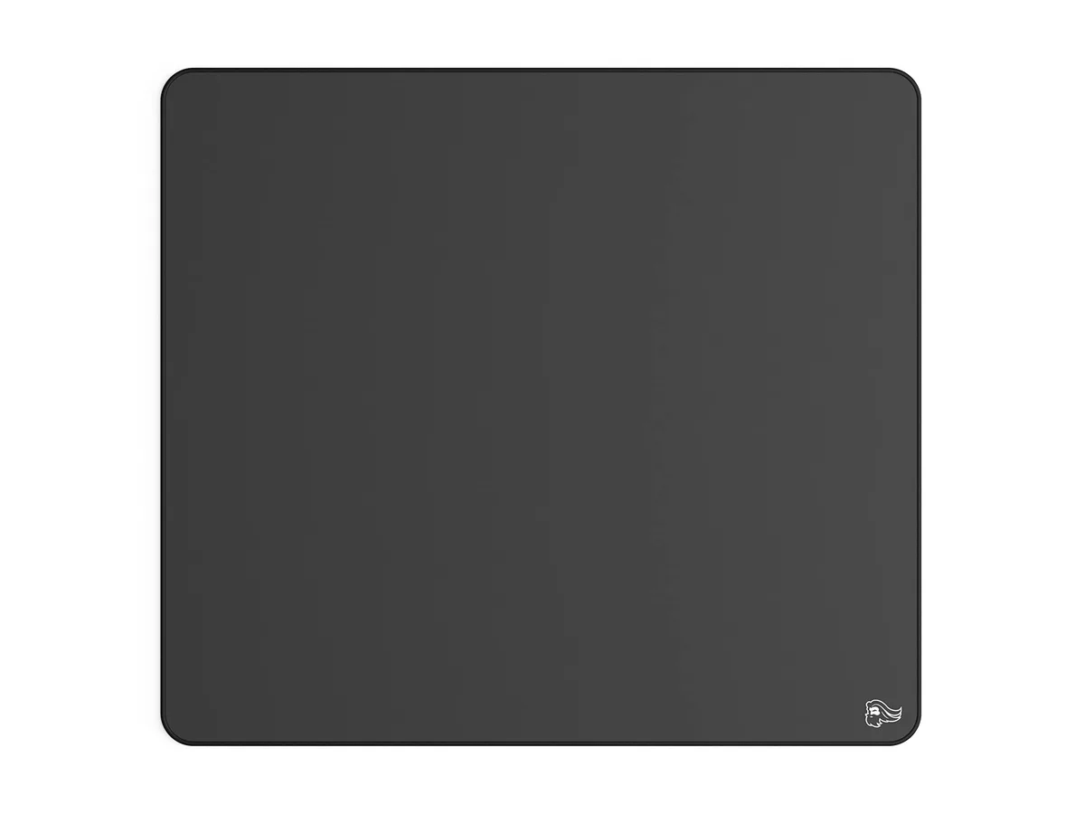 White rectangular cloth mouse pad with stitched edges, 17 by 15 inches, thin profile