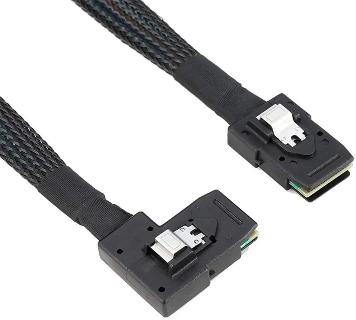 SMUGDESK SMUGDESK Mini SAS SFF8087 Straight to LeftAngle Cable .5M 12Gbps — product photo