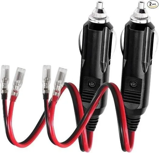 Universal Universal 2Pcs 12-24V Fused Cigarette Lighter LED Plug Leads 30cm automotive specialty lighting — product photo