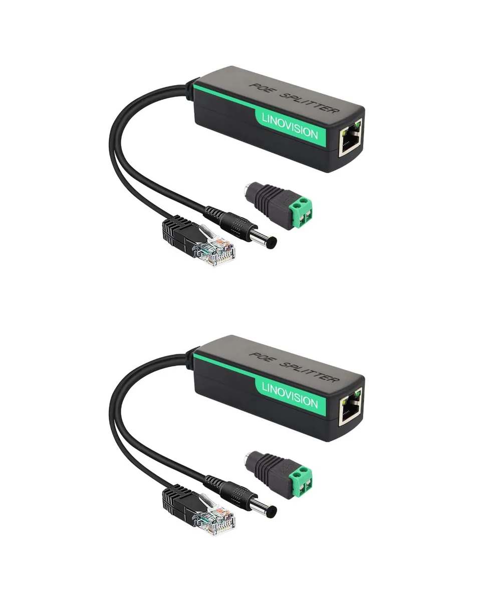 LINOVISION POE-SP01 powerline networking 10/100Mbps DC12V 2A 2 pack — product photo