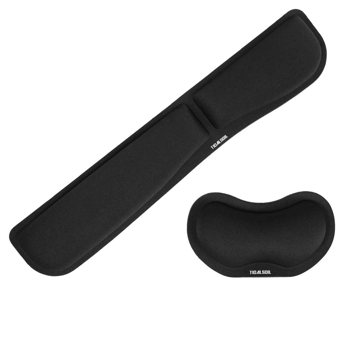 TIDALSOIL M302+M303 Ergonomic Memory Foam Wrist Rest Set Black 2PCS — product photo