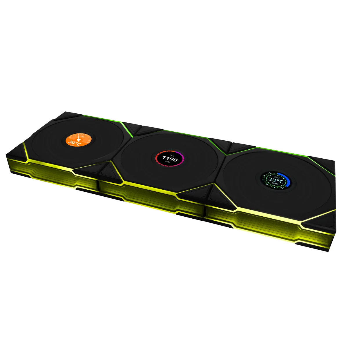 Lian Li Lian Li UNI Fan TL LCD 120 Wireless Triple Pack Reverse Blade 12RTLLCD1W3B case fan — product photo